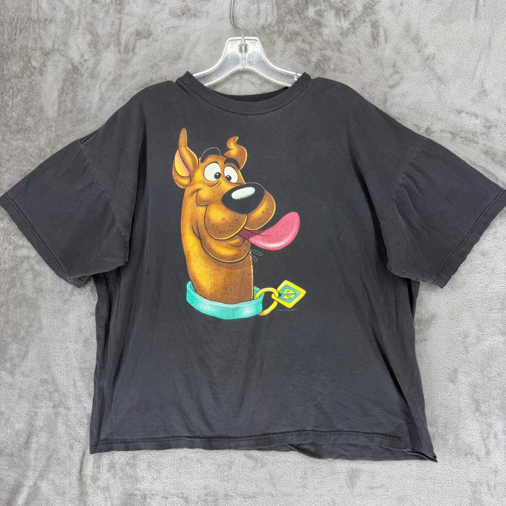 Vintage 1996 Scooby-Doo Hanna-Barbera‎ Graphic T-Shirt Faded Black XL Boxy